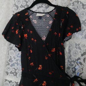 Universal Thread Wrap Dress with Orange florals